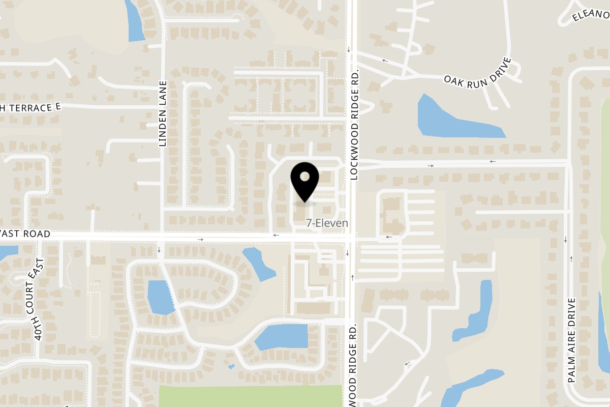 Map showing the location of Wings N Things on 7640 Lockwood Ridge Rd in Sarasota